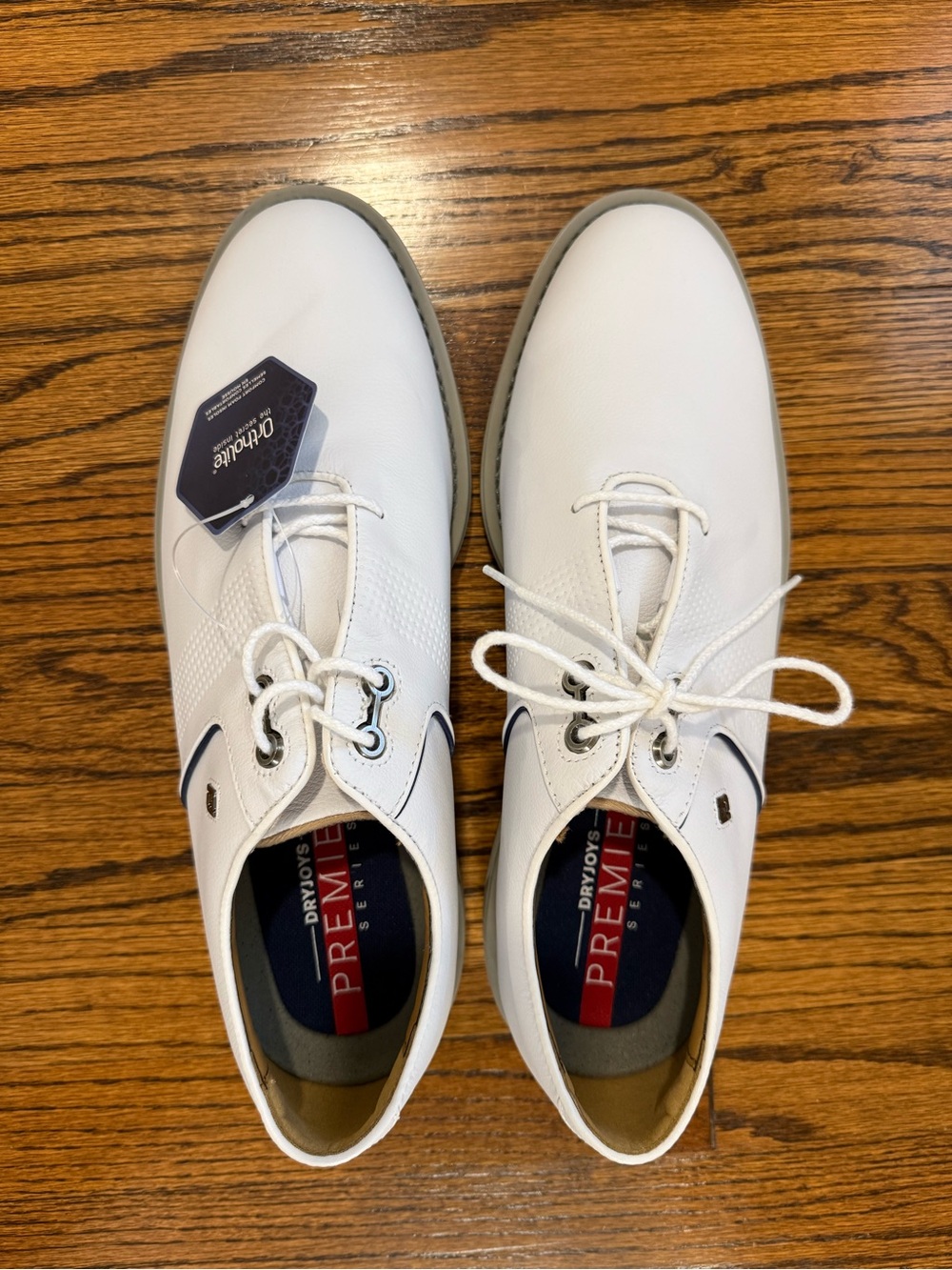 FootJoy White Men’s Golf Shoes with Navy Accent